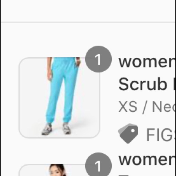 Sold out FIGS in neon blue. Inala and muli in XS. - Picture 3 of 3